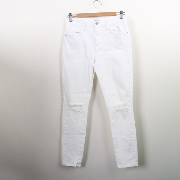 Current Elliott Distressed The 2 Years Destroyed White Skinny Jeans size 27 - Picture 3 of 10